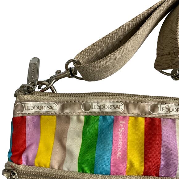 LeSportsac Zippered Crossbody Bag Multicolored Tiered - Picture 2 of 5